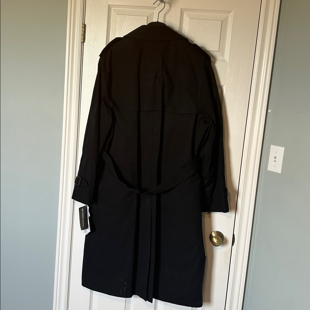 🔥🆕🔥 Anchor Uniform Black Double Breasted Trench Coat - 44R - Thinsulate Lining - Picture 7 of 13